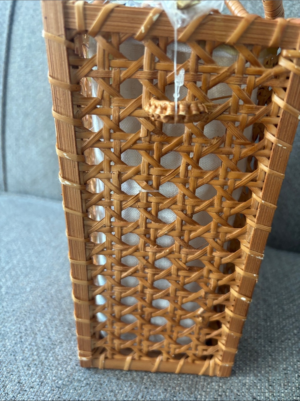 Rachel Ashwell Tan Woven Rattan Circle-Handle Tote - Picture 3 of 11